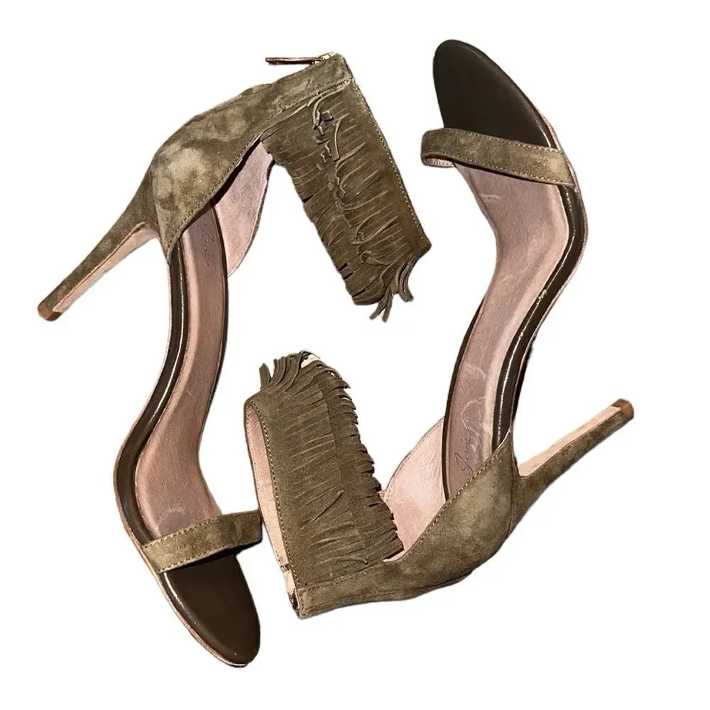 Joie Brown Suede Heel Sandals Size 8.5